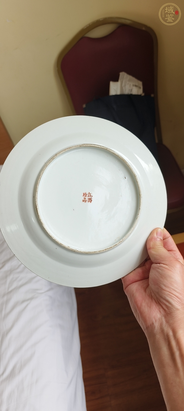 古玩陶瓷粉彩花鳥盤真品鑒賞圖
