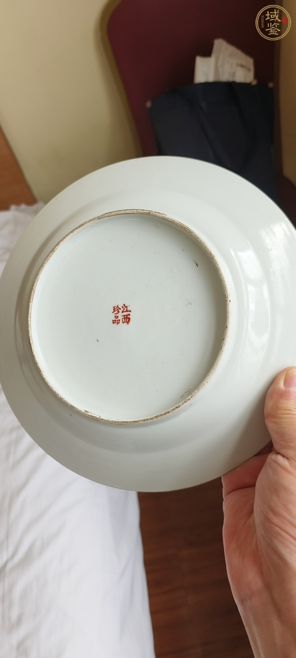 古玩陶瓷粉彩花鳥盤真品鑒賞圖