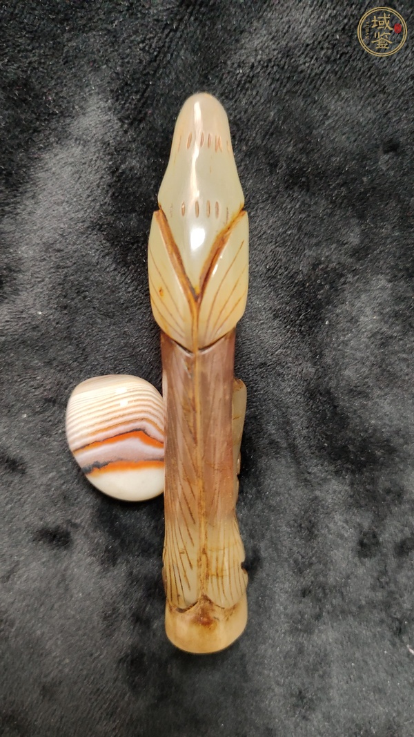 古玩玉器瑪瑙喜上眉梢真品鑒賞圖