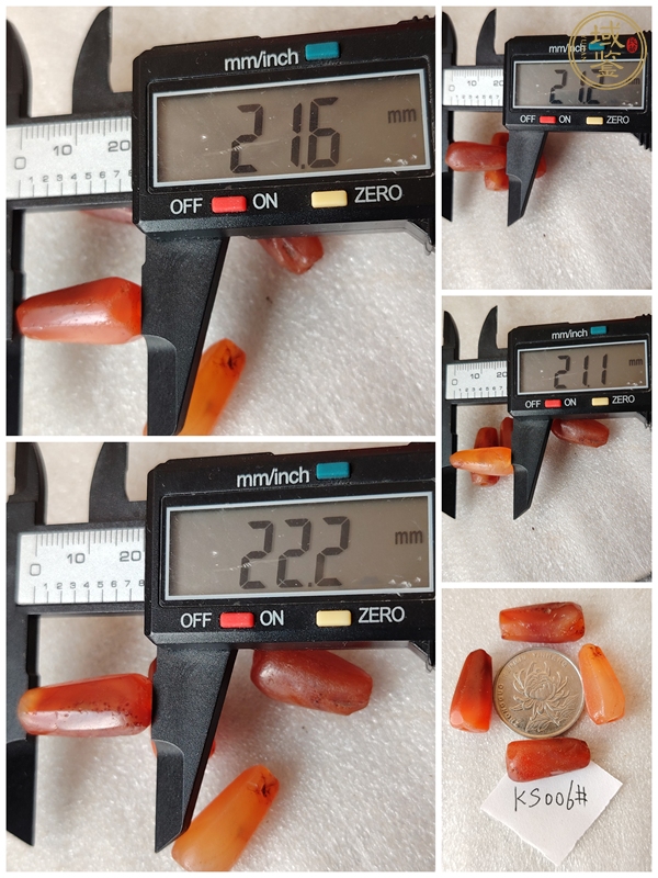 古玩玉器天然紅瑪瑙多棱珠真品鑒賞圖
