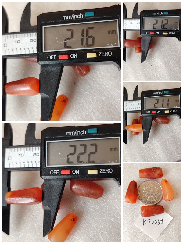 古玩玉器天然紅瑪瑙多棱珠4顆拍賣，當(dāng)前價格118元