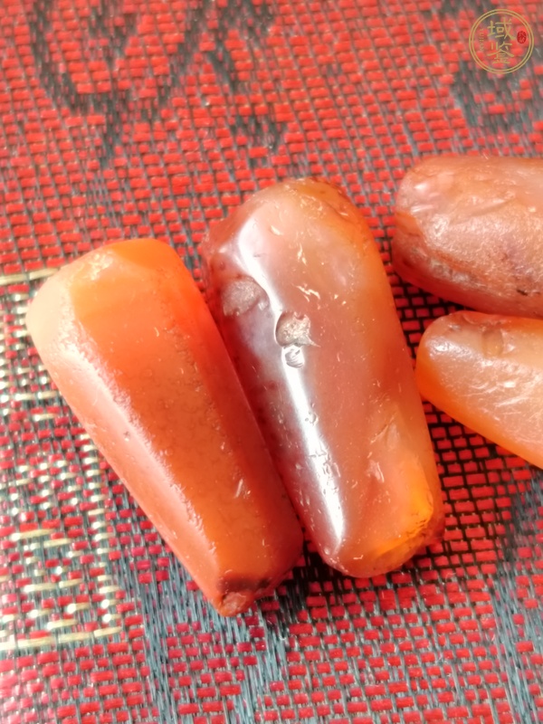 古玩玉器天然紅瑪瑙多棱珠真品鑒賞圖