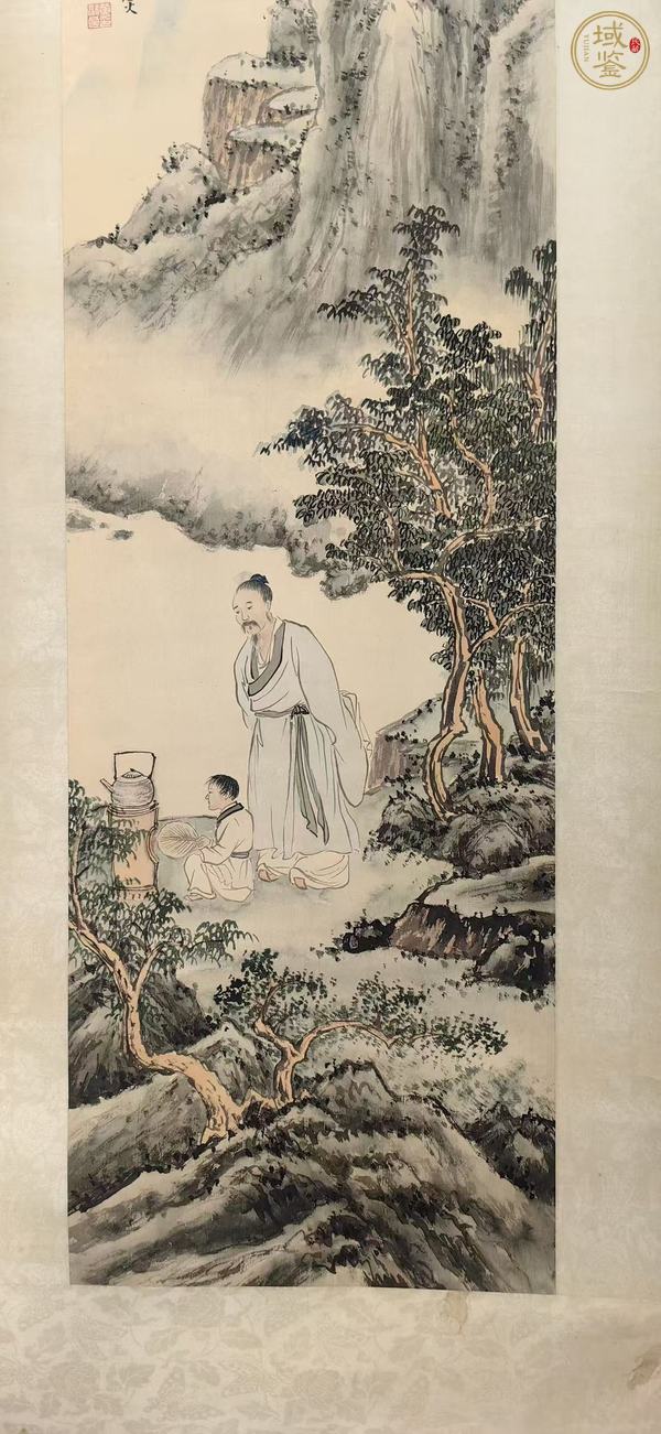 古玩字畫煮茗圖真品鑒賞圖