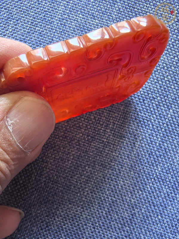 古玩玉器瑪瑙齋戒牌真品鑒賞圖
