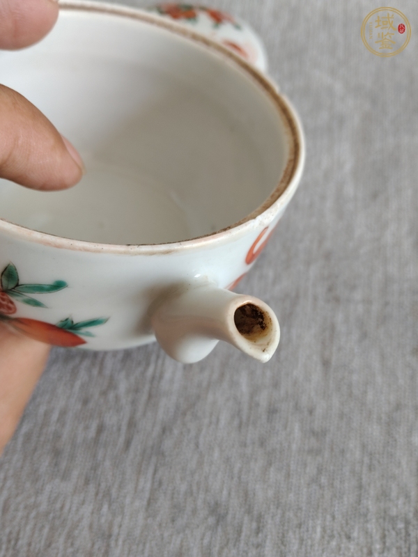 古玩陶瓷粉彩福壽紋參壺真品鑒賞圖