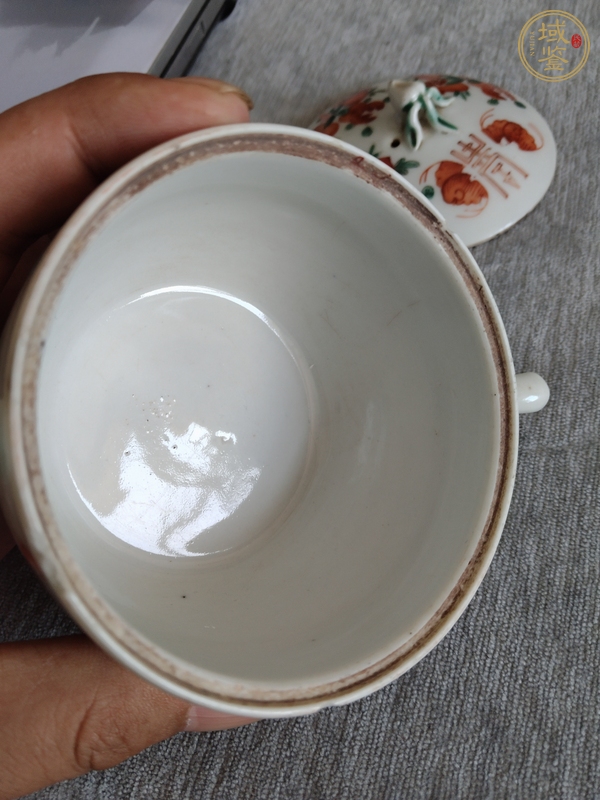 古玩陶瓷粉彩福壽紋參壺真品鑒賞圖