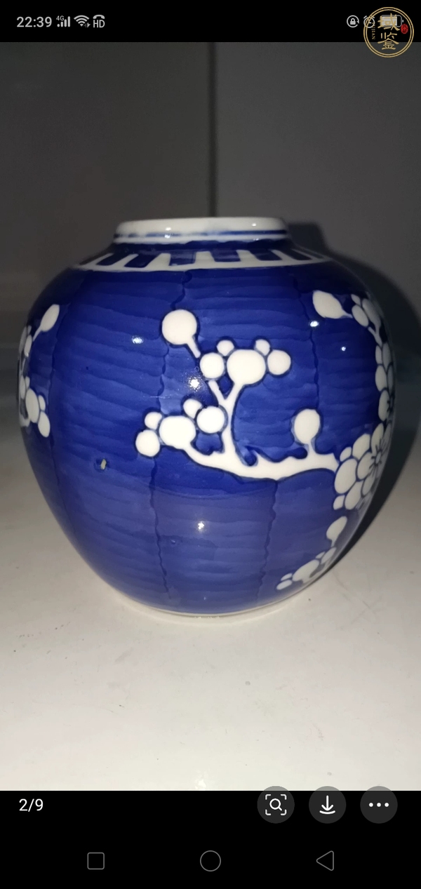 古玩陶瓷青花冰梅紋罐真品鑒賞圖