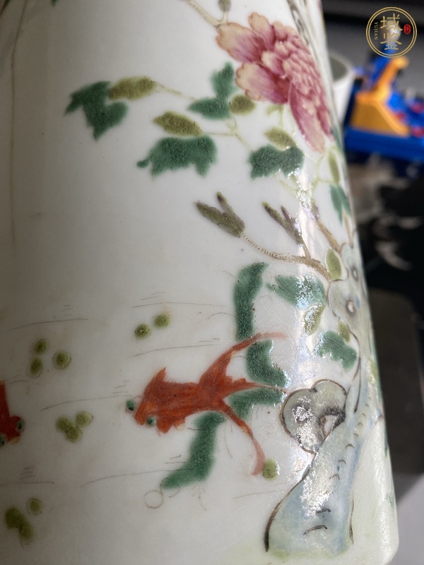 古玩陶瓷民國 粉彩花卉紋帽筒真品鑒賞圖