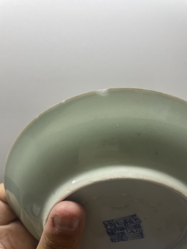 古玩陶瓷清·乾隆冬青釉盤拍賣,當前價格1200元