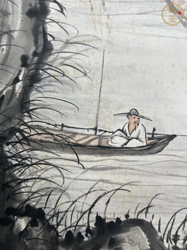 古玩字畫漁翁垂釣真品鑒賞圖