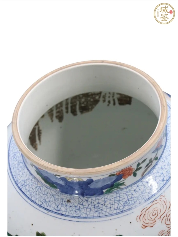 古玩陶瓷青花五彩仕女紋將軍罐真品鑒賞圖