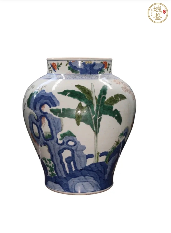 古玩陶瓷青花五彩仕女紋將軍罐真品鑒賞圖