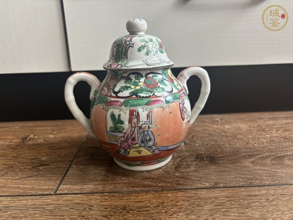 古玩陶瓷廣彩人物紋雙耳壺真品鑒賞圖