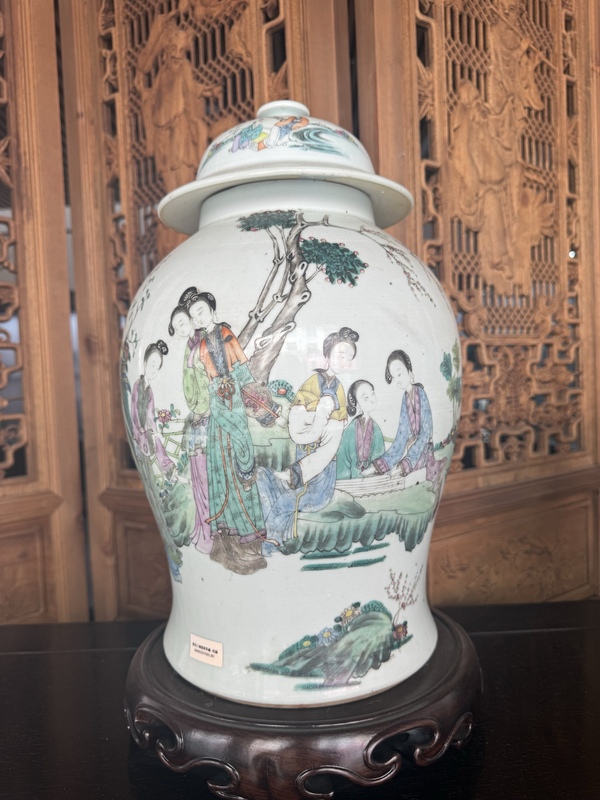 古玩陶瓷仕女紋粉彩將軍罐拍賣，當(dāng)前價(jià)格6600元