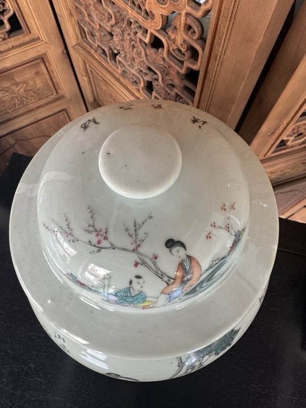 古玩陶瓷仕女紋粉彩將軍罐拍賣，當(dāng)前價(jià)格6600元