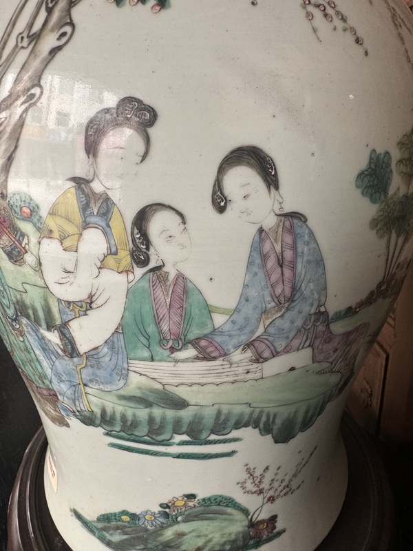 古玩陶瓷仕女紋粉彩將軍罐拍賣，當(dāng)前價(jià)格6600元