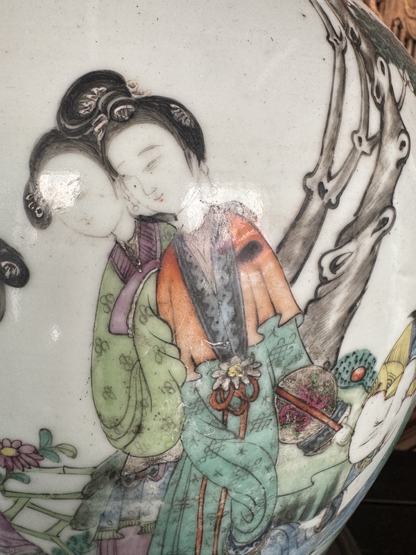 古玩陶瓷仕女紋粉彩將軍罐拍賣，當(dāng)前價(jià)格6600元