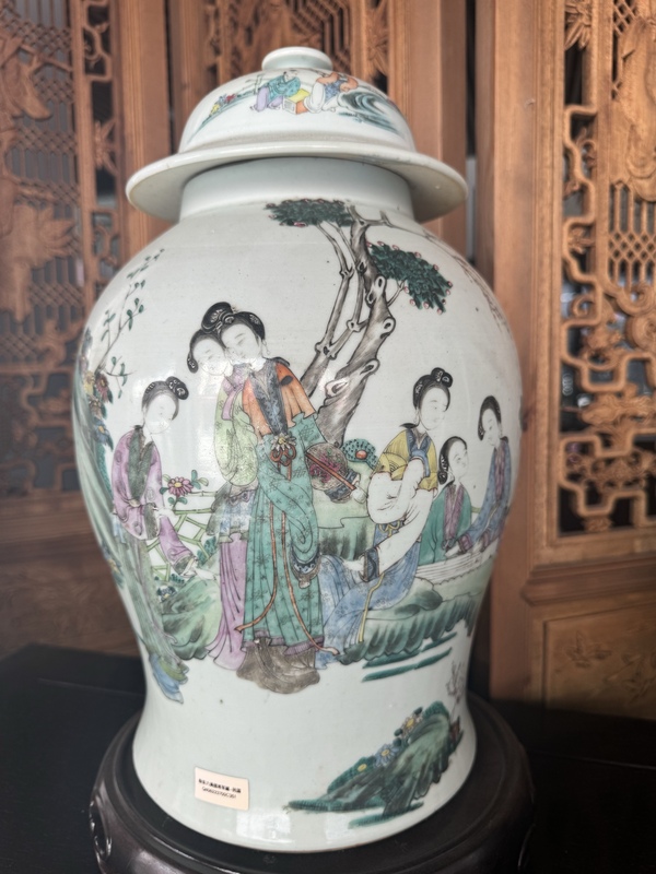 古玩陶瓷仕女紋粉彩將軍罐拍賣，當(dāng)前價(jià)格6600元