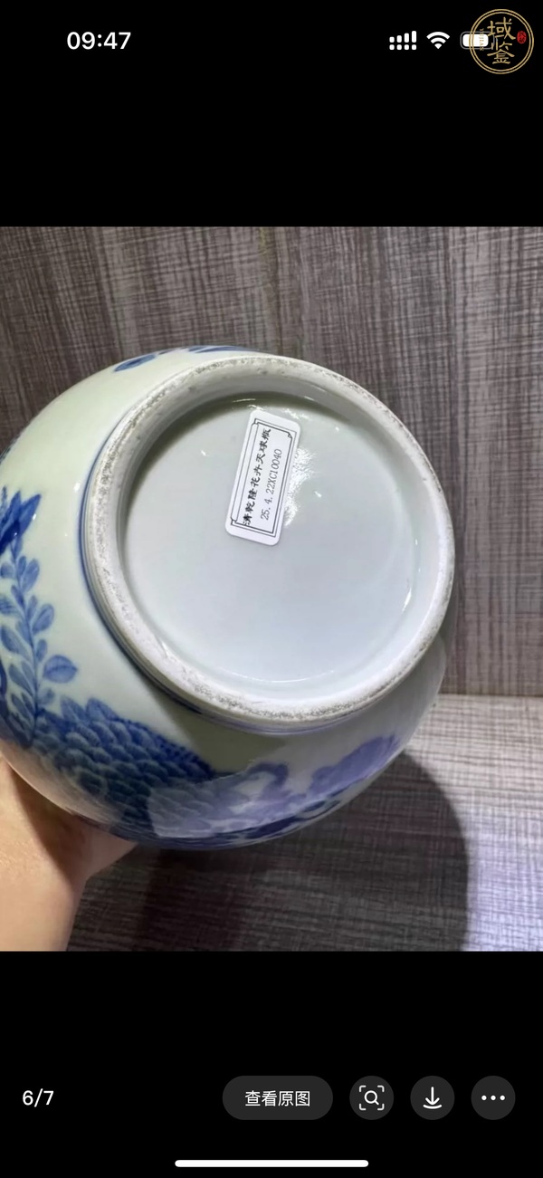 古玩陶瓷菲茨修紋青花天球瓶真品鑒賞圖