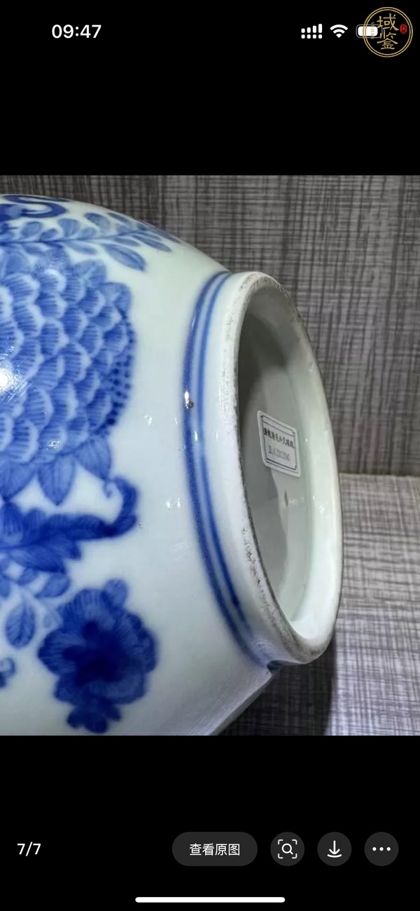 古玩陶瓷菲茨修紋青花天球瓶真品鑒賞圖