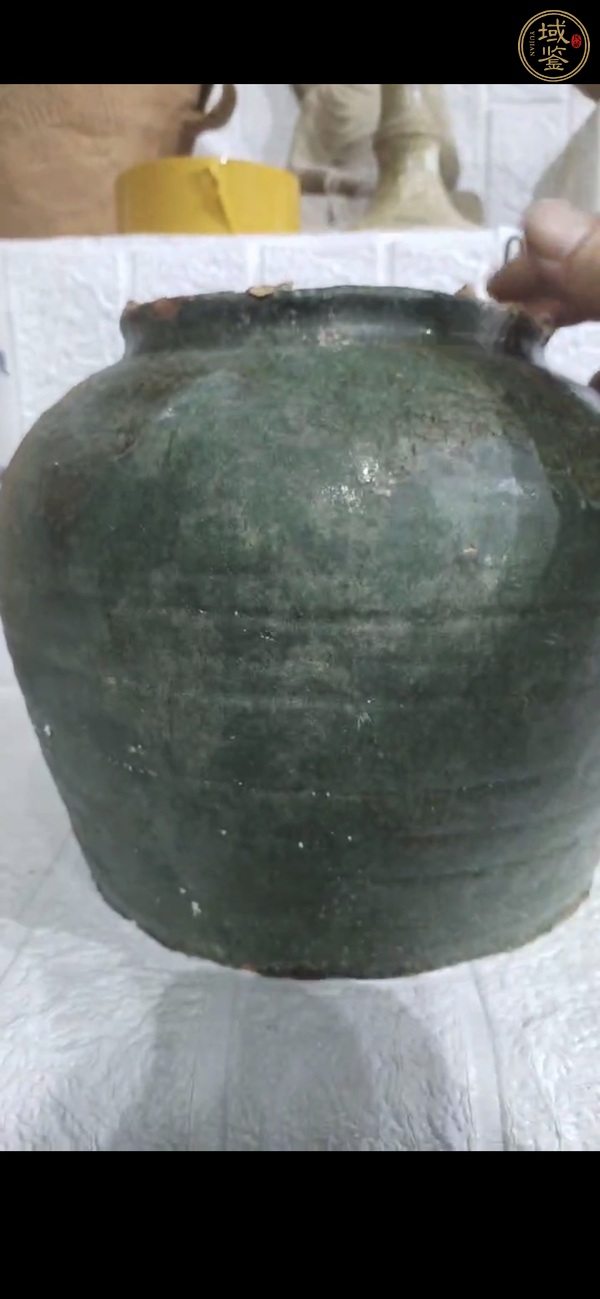 古玩綠釉罐真品鑒賞圖