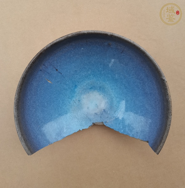 古玩陶瓷鈞窯天藍(lán)釉大碗真品鑒賞圖