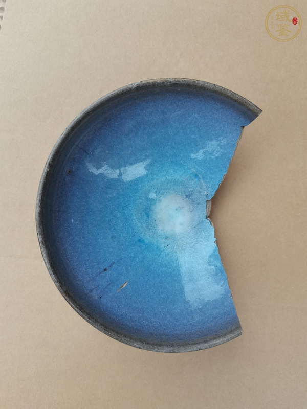 古玩陶瓷鈞窯天藍(lán)釉大碗真品鑒賞圖