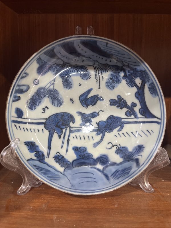 古玩陶瓷萬歷青花盤拍賣，當前價格3800元