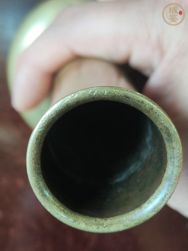 古玩雜項長頸銅瓶真品鑒賞圖