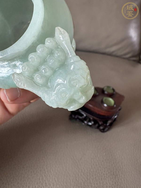 古玩玉器天然翡翠A貨香爐真品鑒賞圖