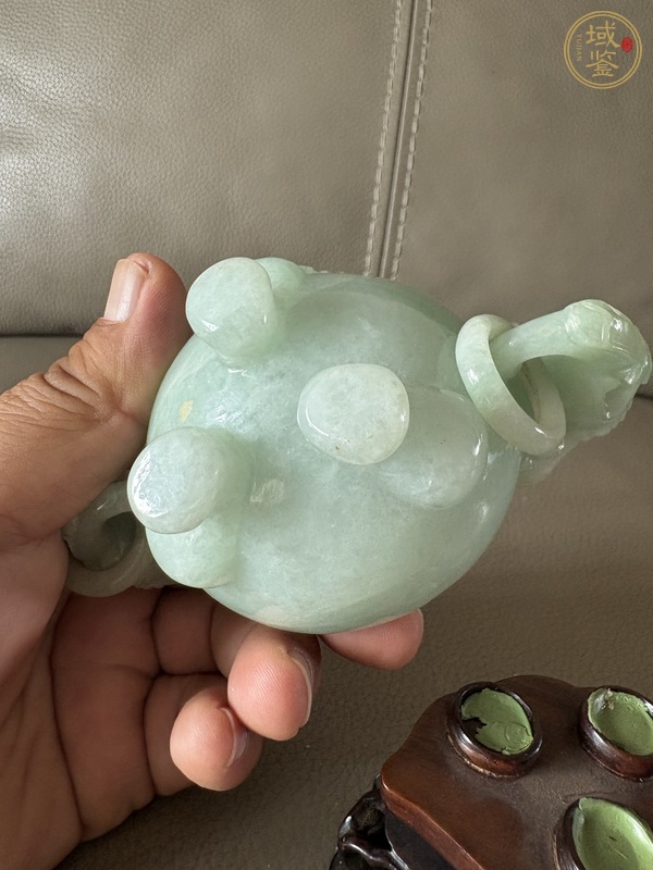 古玩玉器天然翡翠A貨香爐真品鑒賞圖