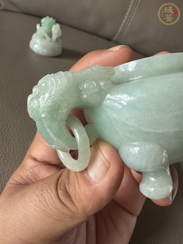 古玩玉器天然翡翠A貨香爐真品鑒賞圖