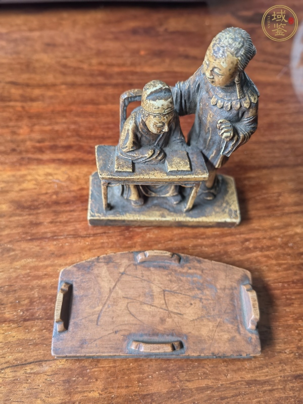 古玩雜項(xiàng)木雕人物（堂前教子）故事真品鑒賞圖
