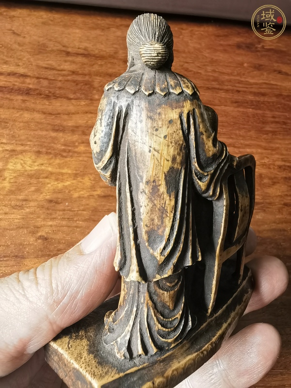 古玩雜項(xiàng)木雕人物（堂前教子）故事真品鑒賞圖