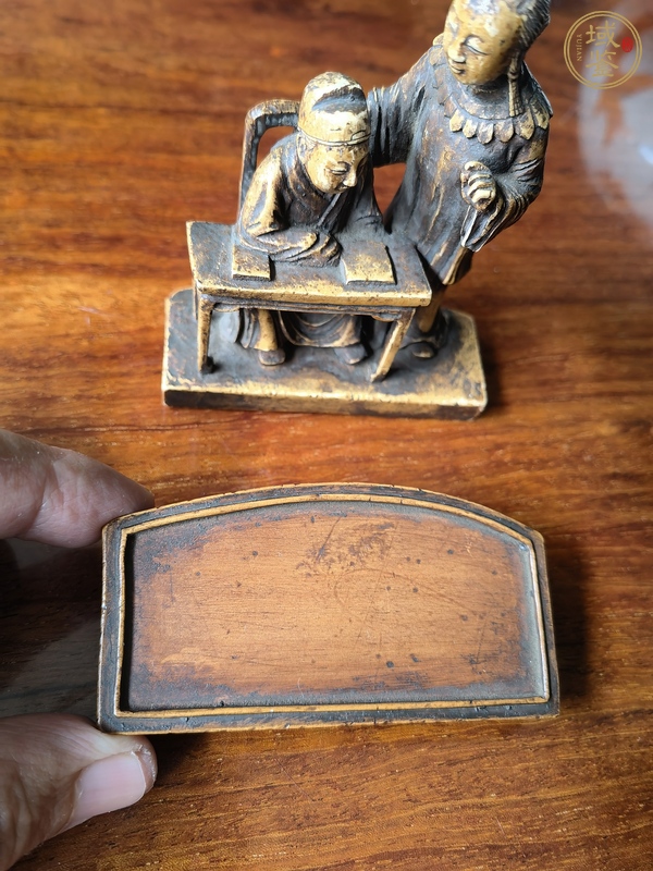 古玩雜項(xiàng)木雕人物（堂前教子）故事真品鑒賞圖