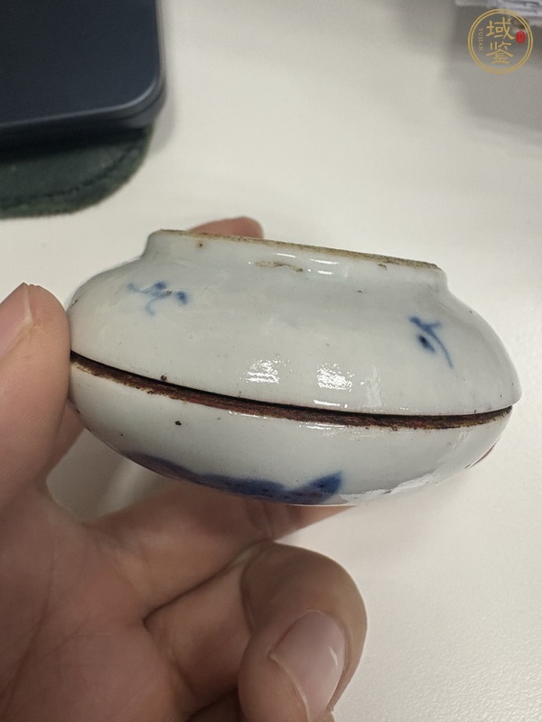 古玩陶瓷青花印泥盒真品鑒賞圖
