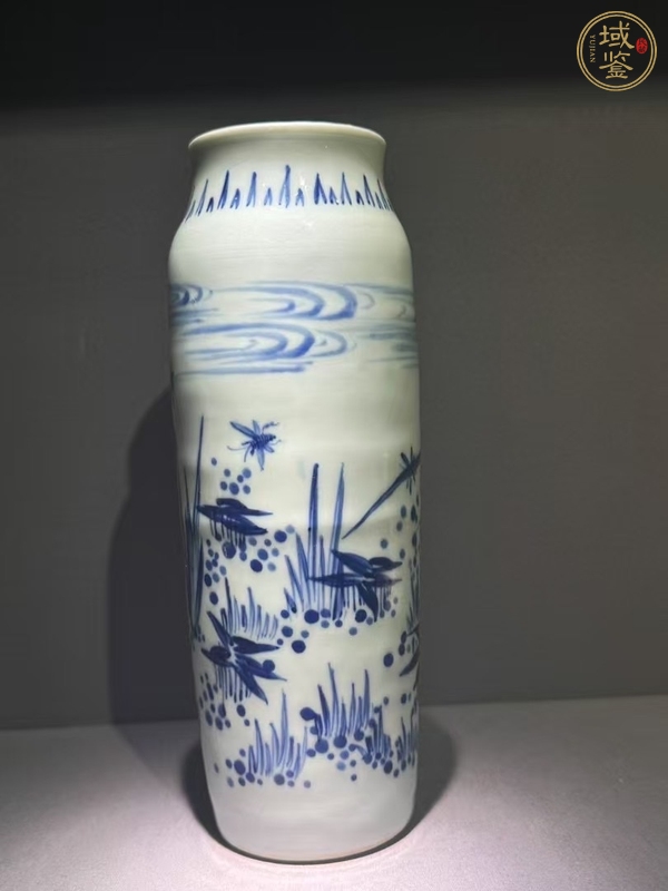 古玩陶瓷青花花卉紋筒瓶真品鑒賞圖