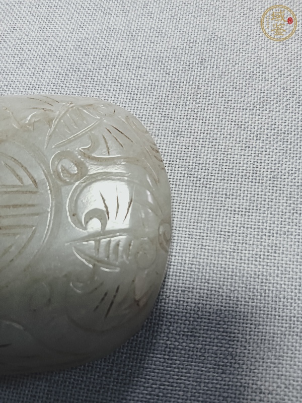 古玩玉器和田玉雕“五福團壽”帶扣真品鑒賞圖