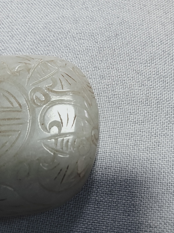 古玩玉器和田玉雕“五福團壽”帶扣拍賣，當前價格7800元