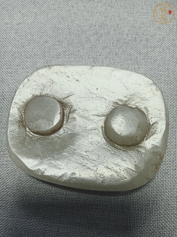 古玩玉器和田玉雕“五福團壽”帶扣真品鑒賞圖