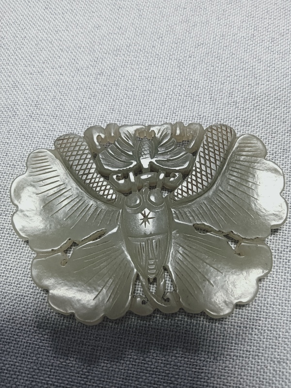 古玩玉器和田玉雕“蝴蝶佩”拍賣，當前價格3300元