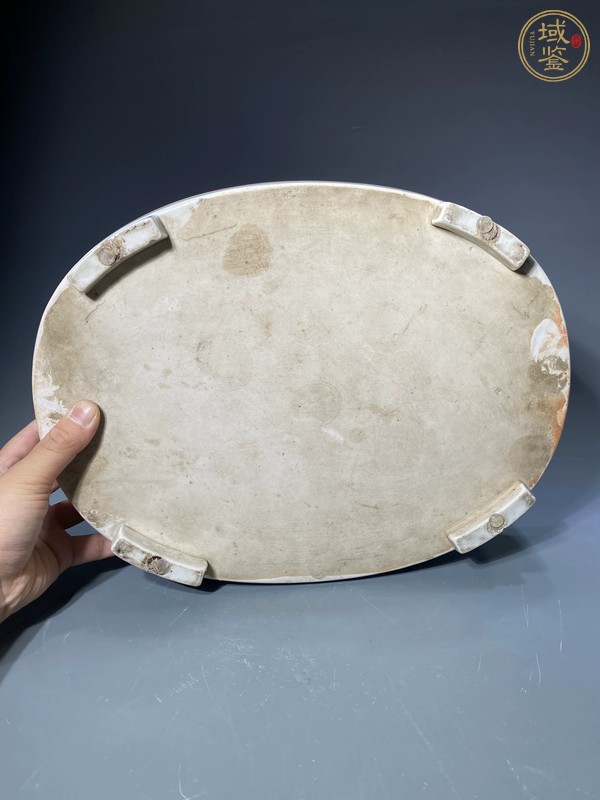 古玩山水紋青花水仙盆真品鑒賞圖
