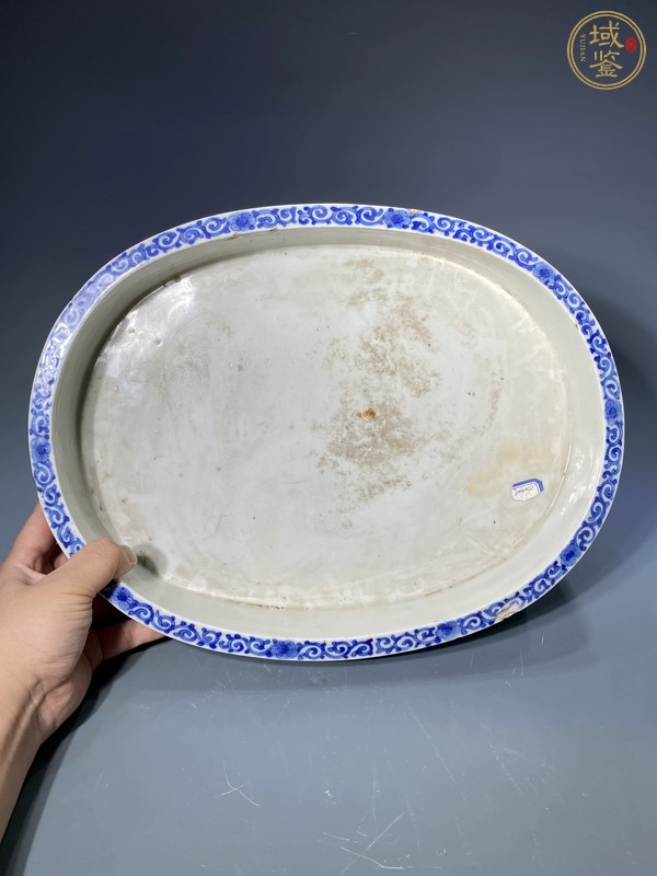 古玩陶瓷山水紋青花水仙盆真品鑒賞圖