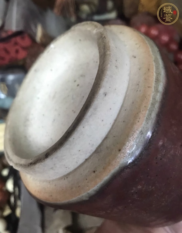 古玩陶瓷清中期郎紅釉香爐真品鑒賞圖