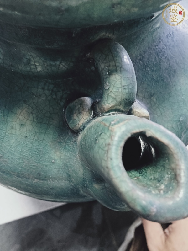 古玩清末民國銅官窯綠釉壺真品鑒賞圖
