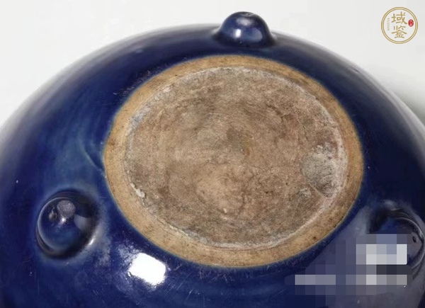 古玩陶瓷霽藍釉三足香爐真品鑒賞圖