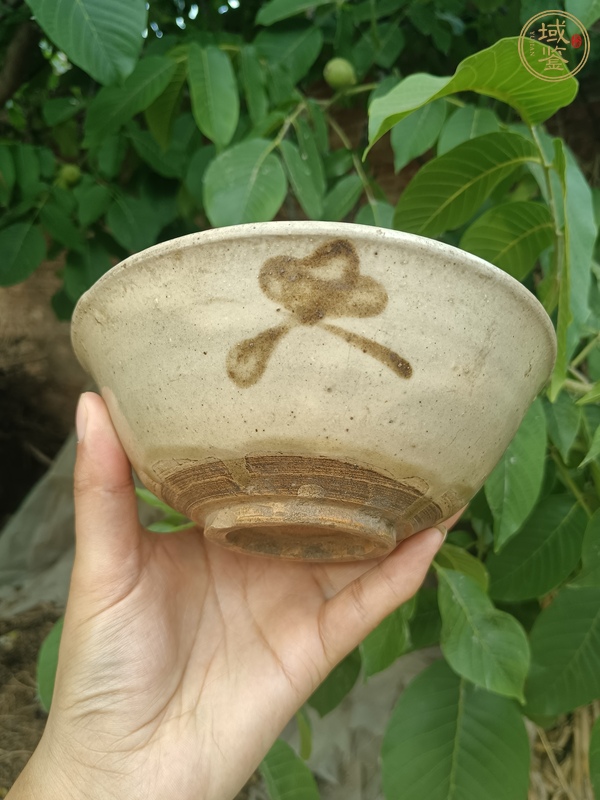 古玩陶瓷磁州窯白地黑花碗真品鑒賞圖