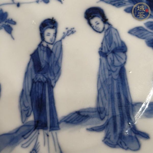 古玩陶瓷青花二喬圖盤真品鑒賞圖