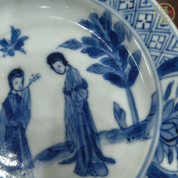 古玩陶瓷青花二喬圖盤真品鑒賞圖