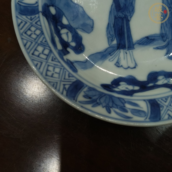古玩陶瓷青花二喬圖盤真品鑒賞圖
